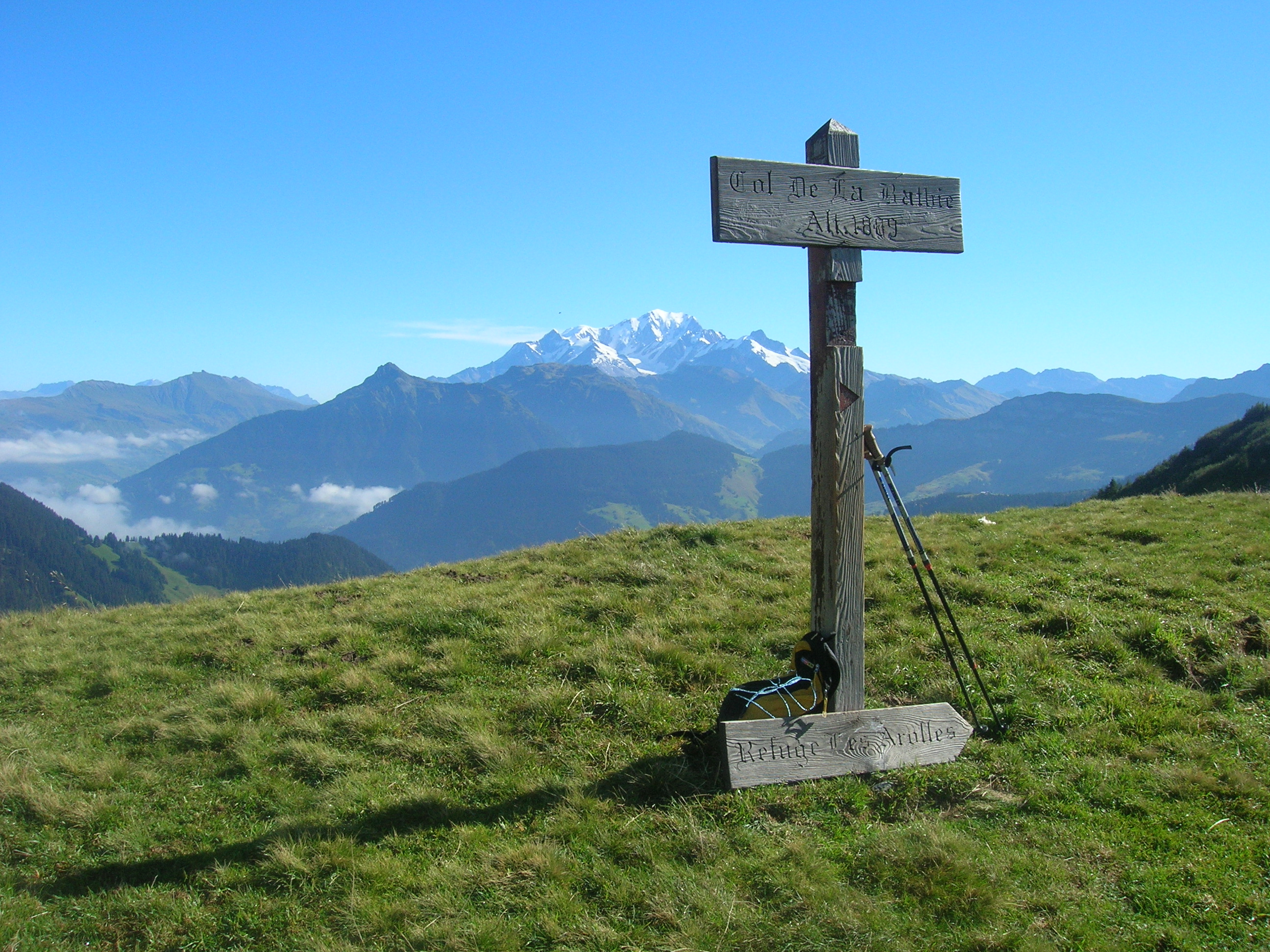 Le Mont Blanc vu du Col de la Bathie. km 15